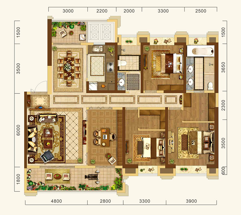 中建·宜昌之星中建·宜昌之星约186㎡户型-4室2厅户型图